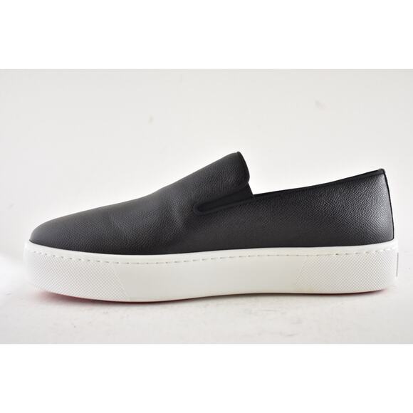 Christian Louboutin Mens Boatissimo Flat Black Leather Slip On Sneakers 42 9 - Picture 15 of 16